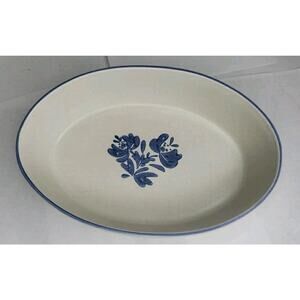Pfaltzgraff Yorktowne Oval Casserole Serving Dish #241 Stoneware 10" Has Crack
